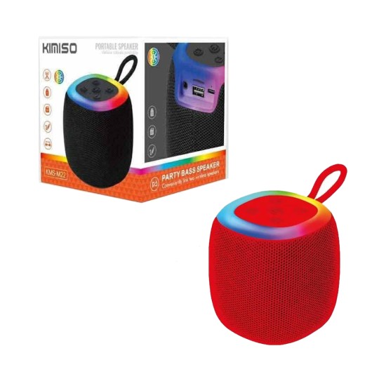 Coluna Sem Fio Portátil Kimiso KMS-M22 Vermelho